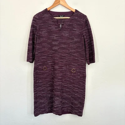 Vestido Misook Tweed Tejido Heritage Cambio Mujer Talla Pequeña Púrpura Carrera Nuevo Foto 1 de 4
