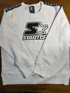 Starter Men's Black Label Sweatshirt Pullover White Black Size Large New W/O Tag - Picture 1 of 7