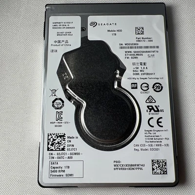 Seagate ST1000LM035 pn: 1RK172-036 fw: SDM1 WU SATA 2.5" 1TB Mobile HDD TESTED - Image 1 of 4