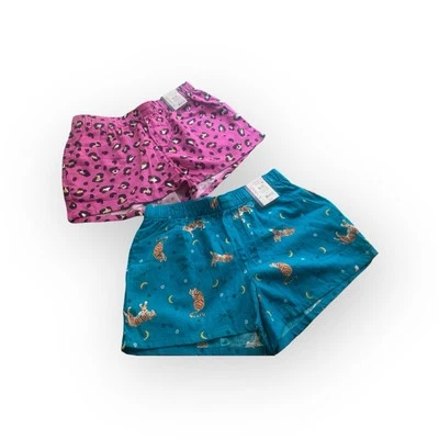 Lote de 2 shorts pijama feminino Joyspun XS 0-2 estampa animal rosa-petróleo lounge - Imagem 1 de 4
