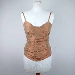 Vintage Versus Versace Cameleon Gold Ruched Silk Bustier Top Iconic Y2K XS/S(26) - Picture 1 of 7