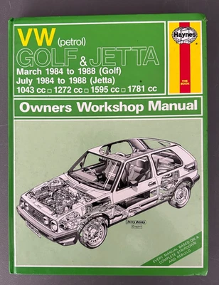 Haynes 1081 VW Golf Jetta Petrol Service Repair Manual 1984 to 1988 - Image 1 of 4