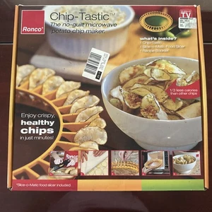 Máquina de papas fritas para microondas Ronco Chip-Tastic con rebanada-O-Matic y folleto de recetas - Imagen 1 de 2