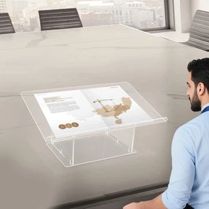 Podio de mesa de acrílico, soporte de podio de mesa, soporte de podio de mesa transparente - Imagen 1 de 17