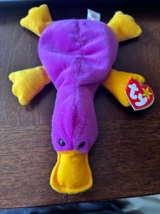 TY BEANIE BABY 1993 Patti the Platypus Collector Rare w Tag Retired PVC 1965 KR - Imagen 1 de 5