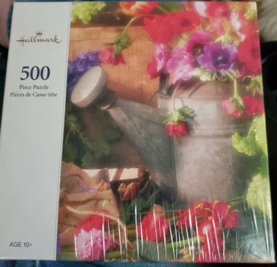 Hallmark Garden Bouquet Watering Can Puzzle 500 Pieces Hasbro 2004 Brand New - Image 1 of 4