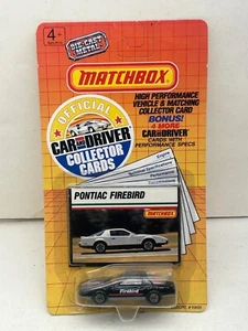1989 MATCHBOX SUPERFAST PONTIAC FIREBIRD W/CAR & DRIVER COLLECTOR CARDS NEW ON - Picture 1 of 4