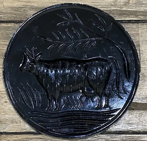 Vintage Sexton Butter Mold Replica Farmhouse Wall Plaque Cow MCM Cast Metal - Picture 1 of 4