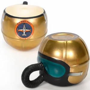 VTG US Navy T2V-1 LOCKHEED SEASTAR Mug Flight Helmet 1960's by Florence Ceramics - Picture 1 of 13