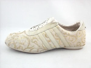 ADIDAS Sneakers Cream with Metallic Gold Swirl 915200 Womens US 8 EU 40 RARE - Picture 1 of 8