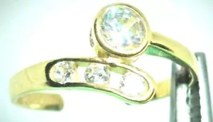 Juego de canales de oro amarillo puro de 10 quilates anillo de dedo del pie ajustable circonita cúbica CAJA DE REGALO ENVÍO GRATUITO - Imagen 1 de 6