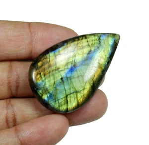 84 Cts. 100% Natürlicher Labradorit Cabochon Lose Edelstein 49x30x07 mm. BL-13 - Bild 1 von 9