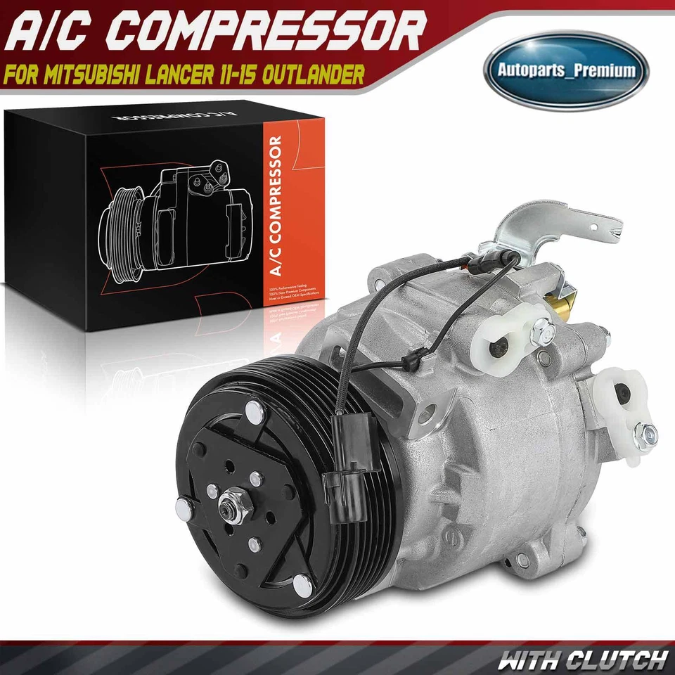 Compresor de aire acondicionado para Mitsubishi Lancer 2011-2015 Outlander 2008-2017 2,0 L 3,0 L PV6 Foto 1 de 4