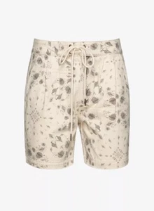 Pantalones Cortos Ser.o.ya Seroya Tyler Corbata Cintura Shell Bandana Tostado Talla 30 Nuevos con Etiquetas - Imagen 1 de 5