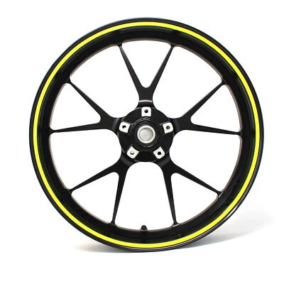 Rim Strisce 7mm Neon Giallo + Utensile Pellicola Rigate Moto Auto Cerchione - Immagine 1 di 4