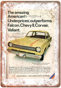 Vintage 1966 AMC American Motors Rambler Auto Ad Reproduction Metal Sign A11486 - Picture 1 of 2