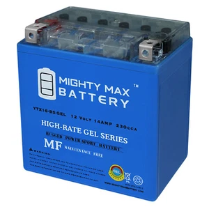 Mighty Max YTX16-BS GEL Battery for Suzuki 1500cc VL1500 Intruder C90 T 98-99 - Picture 1 of 6