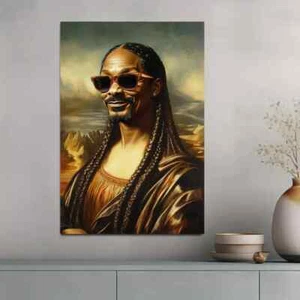 Arte de pared estilo Mona Lisa Snoop Dogg lienzo sin marco/enmarcado - Imagen 1 de 7