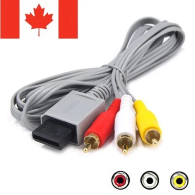 For Nintendo Wii / Wii U Cable - RCA AV Composite Cord Adapter Audio Video - Image 1 of 4