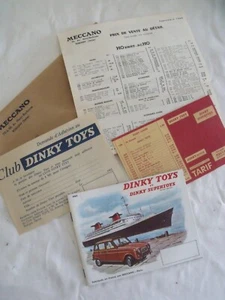 Catalogue DINKY TOYS et SUPERTOYS 1962 avec tarifs et autres documents - Picture 1 of 4