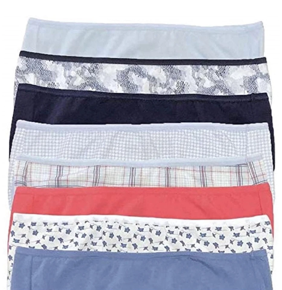 Felina, 8 Pk Cotton Modal Basic Women's High-Waist Briefs (Choose Size, Pattern) - Image 1 of 4