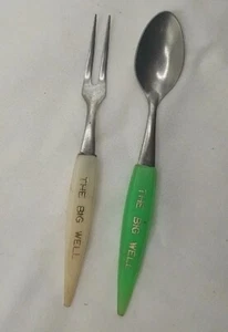 vintage Child Spoon And Fork set "THE BIG WELL" Kansas  - Picture 1 of 3