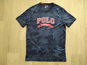Polo Ralph lauren Mens Performance Blue Camo Lightweight T-shirt Size M Slimfit - Picture 1 of 6