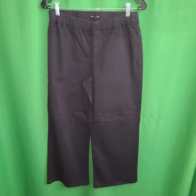 2659) NUEVO SIN ETIQUETAS EILEEN FISHER x-pequeño pierna ancha tirar en jeans negros recortados nuevo XS Foto 1 de 4
