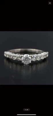 Anel vintage de diamante 14k 1,18 CTW tamanho 6,75 - Imagem 1 de 4