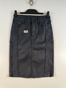 Vintage Y2K True Religion Damen beschichteter Denim Bleistiftrock marineblau Gr. 28 13 x 21,5 - Bild 1 von 11