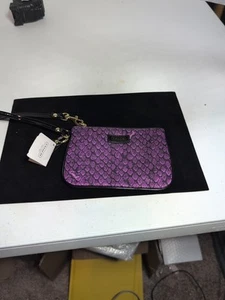 New, Coach Purple Snakeskin Print Wristlet! - Picture 1 of 11