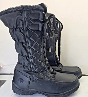 Totes Winter Boots Womens Size 9 Tracy Puff Diamond Stitch Lace Up / Zip Up - Image 1 of 4