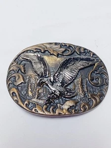 Vintage Adler massiv Messing Gürtelschnalle 2D Western schwer  - Bild 1 von 6