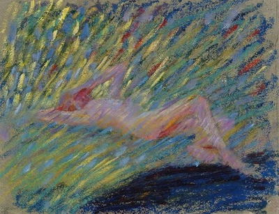 Nude Lying Female Model : 1904 : Maria Wiik : Archival Art Print - Image 1 of 2