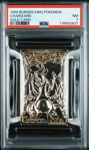 Charizard Pokemon Card Burger King 23K Gold Plated + COA Nintendo WOTC PSA 7 - Picture 1 of 4