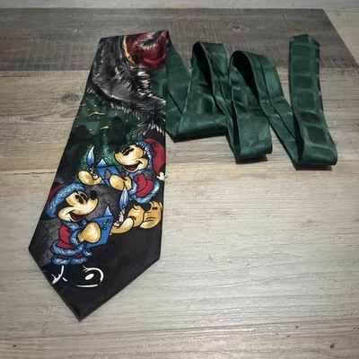 Gravata masculina vintage Disney Atlas Design vermelha Mickey Mouse Goteborg Suécia seda - Imagem 1 de 4