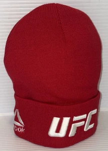 Reebok UFC Beanie NWOT Red And White Stitched One Size Fit Most Knit Sports Gift - Picture 1 of 16