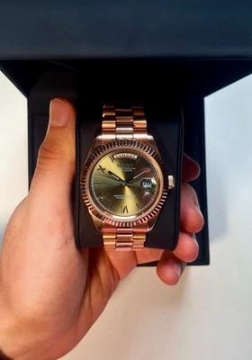 Seikojust “Olive Day-Date” – NH36 Aut | Rose Gold Mod | Fluted Bezel - Bild 1 von 4