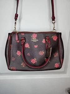 Coach Surrey Floral Print Mini Crossbody Bag Rose Canvas Leder Limited Edition - Bild 1 von 16