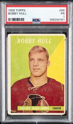 1958 TOPPS #66 BOBBY HULL PSA 1 - Image 1 of 2
