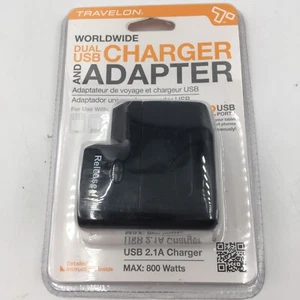 Travelon Worldwide Dual USB Charger & Adapter 2.1 Amp / 800 Watt, 110V & 220V - Picture 1 of 8