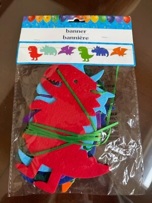 Dinosaur Felt  Banner Garland New - Image 1 of 3