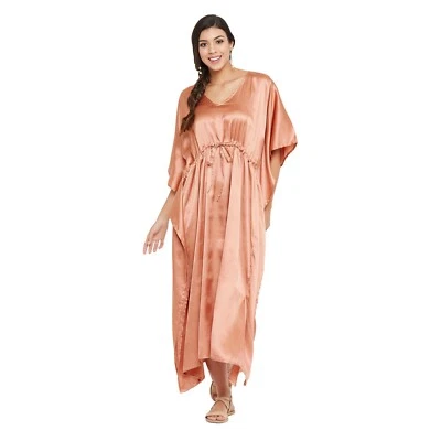 US Women Satin Silk Robe Dress Sleepwear Lingerie Long Nightdress Nightgown Maxi - Image 1 of 3