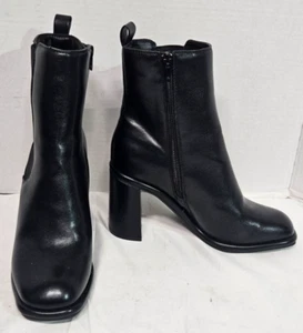 Rouge Damengröße 8 schwarz 3 1/2" hoch Blockabsatz Reißverschluss Stiefel neu mit Etikett - Bild 1 von 11