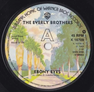 THE EVERLY BROTHERS EBONY EYES / Wake Up Little Susie 7" SINGLE Warn Brothers - Picture 1 of 2