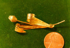 Vintage Uncas 12K Gefülltes Gold Feder Tulpe Blume Brosche 3i 68