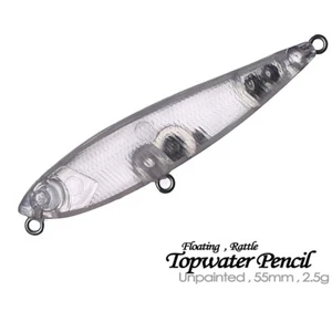 30PCS 5.5CM 2.5G Floating Topwater Pencil DIY Unpainted Bait Blank Fishing Lure - Picture 1 of 10