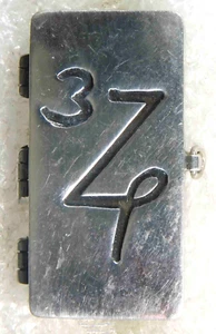 ARTISAN STERLING HANDMADE Vintage 3 Zp symbol PIN PENDANT LOCKET Estate - Picture 1 of 3