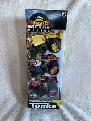 Tonka Monster Metal Movers 3 Pack - Fire Truck, Cement Mixer, & Front Loader NEW - Image 1 of 4