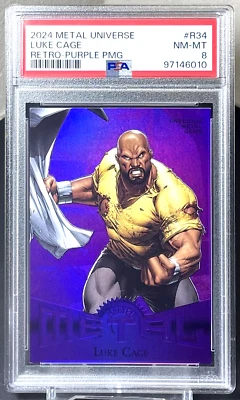( /5 ) Luke Cage 2024 Marvel Metal Universe Retro Precious Metal Gems Purple PSA - Image 1 of 2
